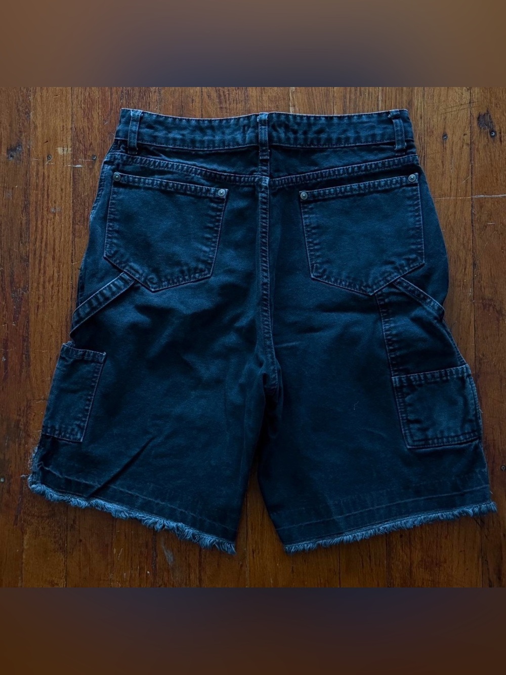 Black Jaded London denim carpenter shorts
